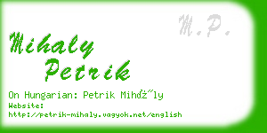 mihaly petrik business card